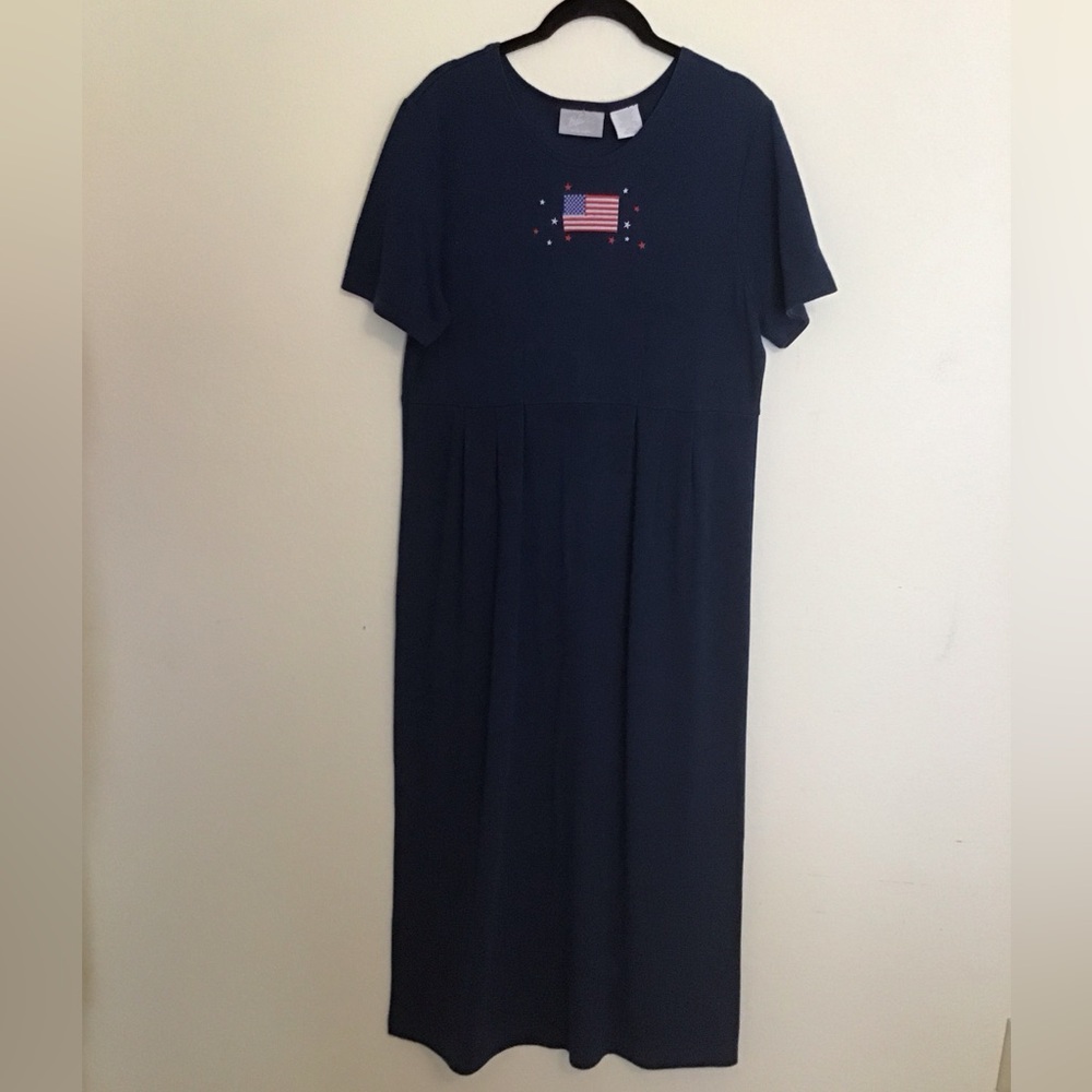 Flag embroidered maxi dress